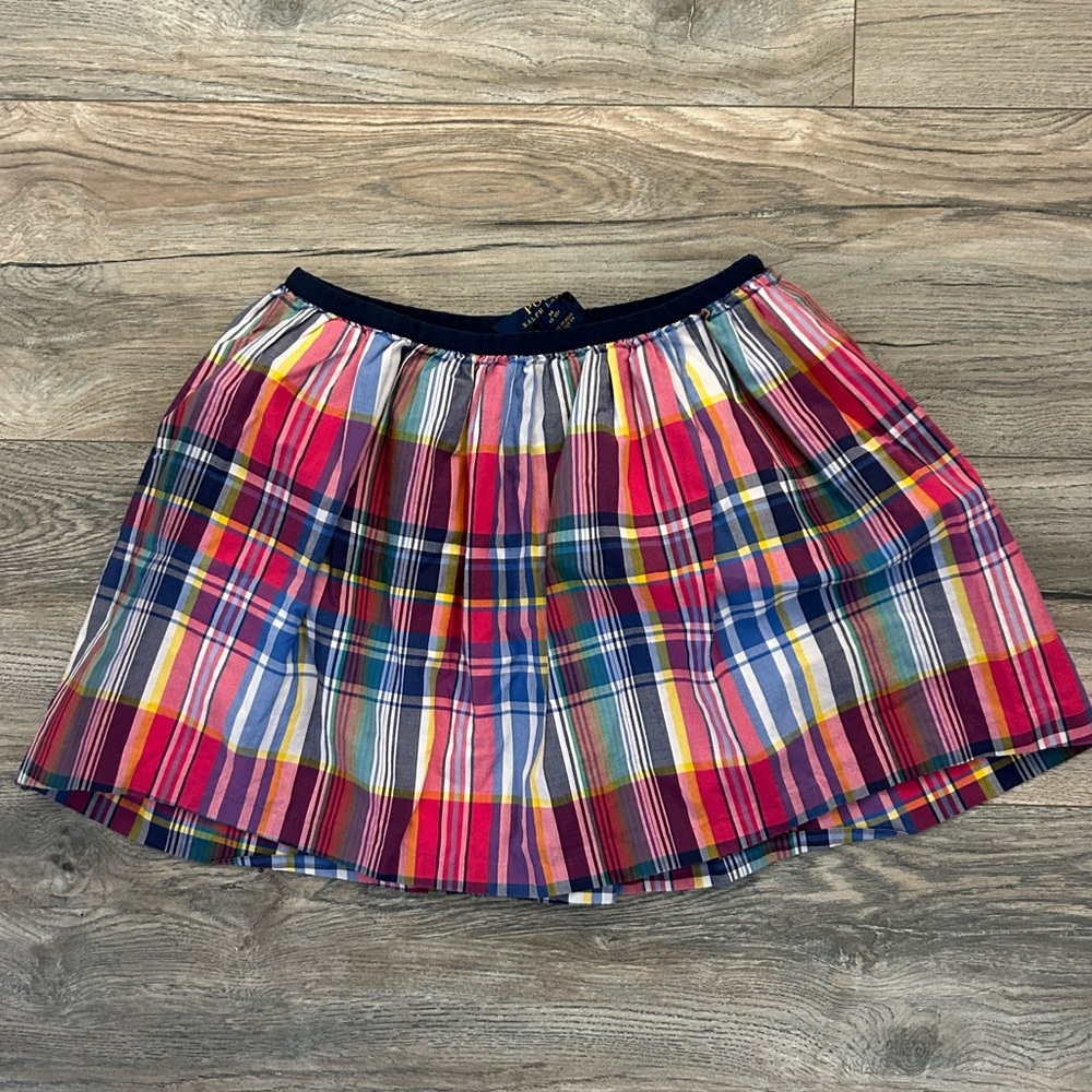 Polo Ralph Lauren plaid multicolor mini skirt girls size medium
8 10